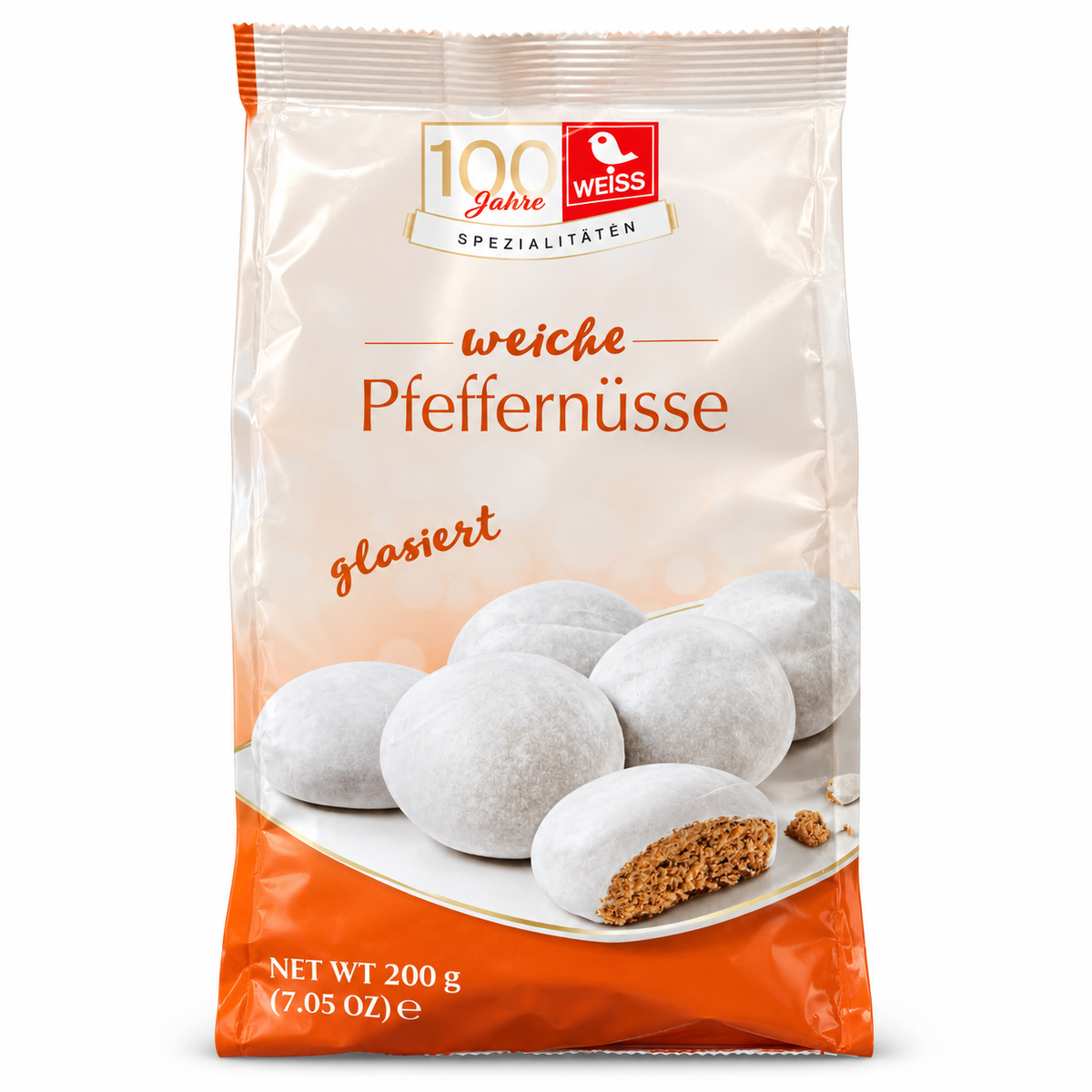 Weiss Weiche Pfeffernüsse Glasiert 200g