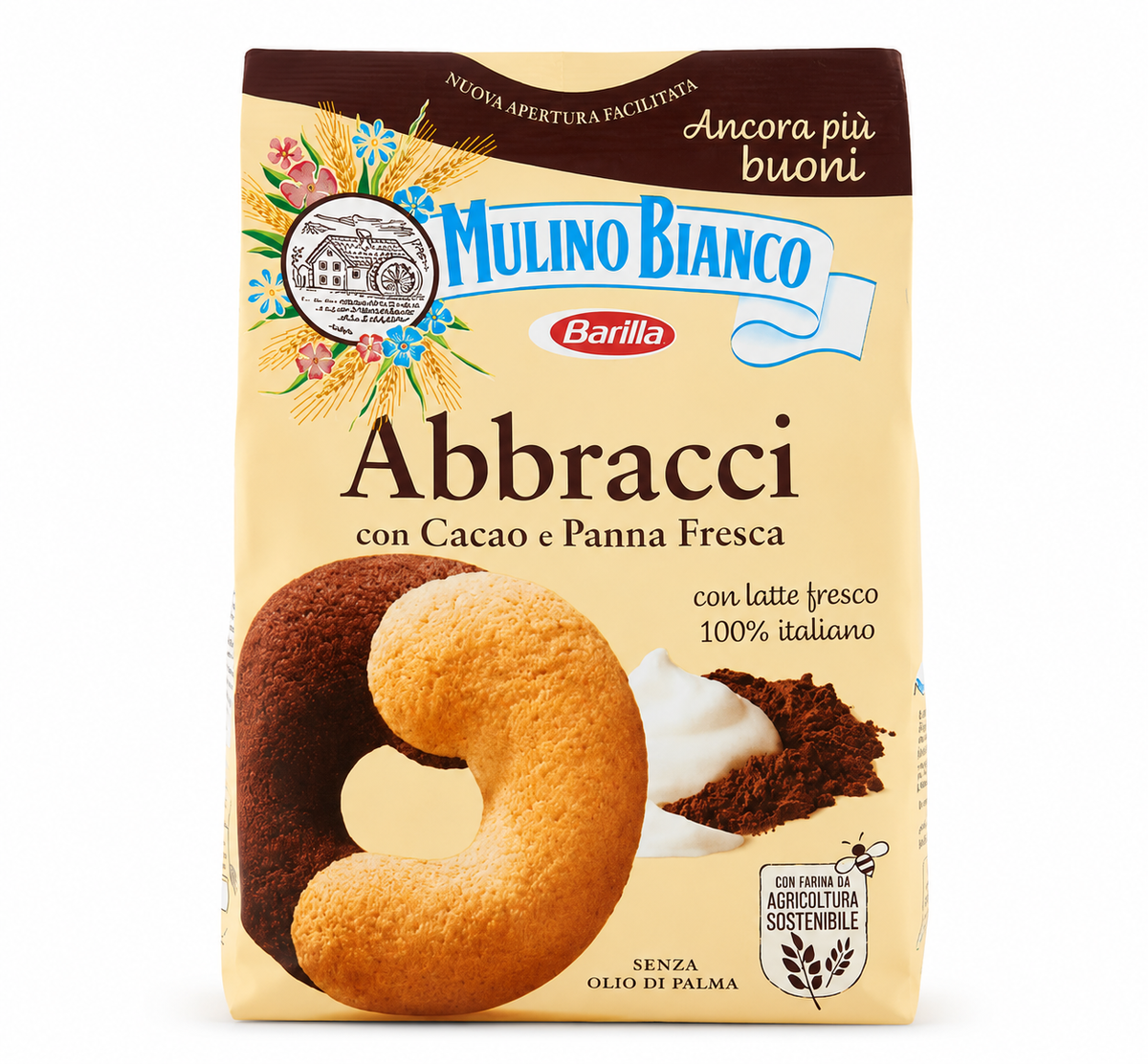 Mulino Bianco Abbracci Cocoa & Fresh Cream Biscuits – 350g