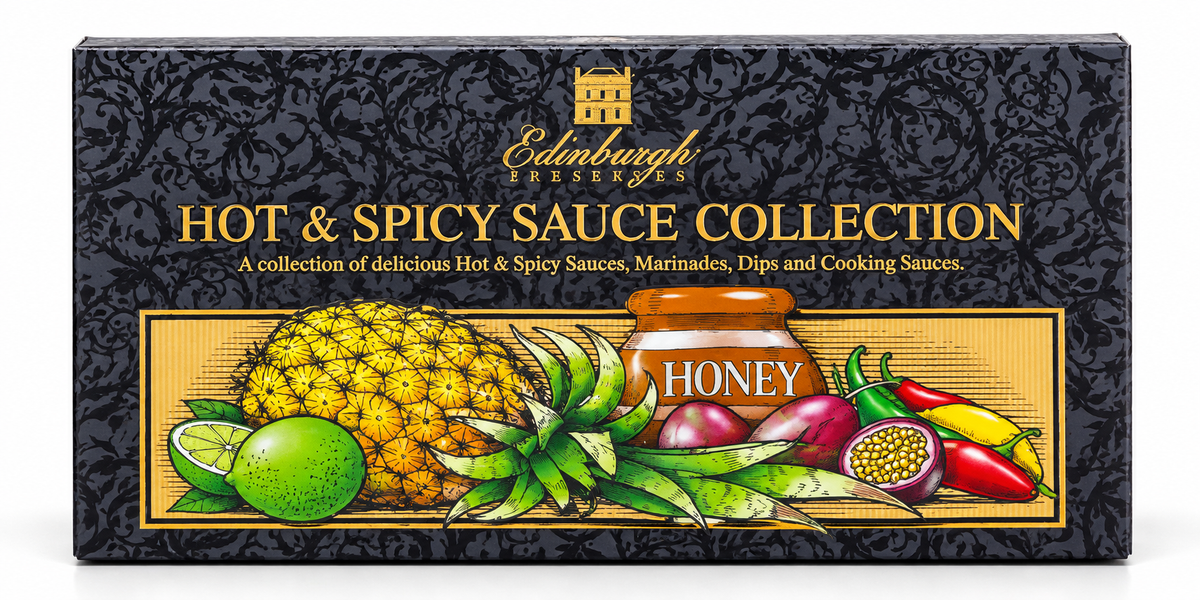 Edinburgh Preserves Hot & Spicy Sauce Collection 6 x 59ml