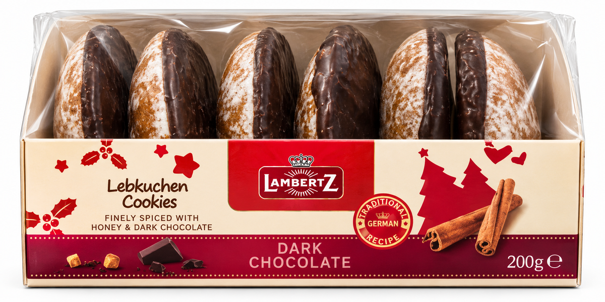 Lambertz Dark Chocolate Lebkuchen Cookies 200g