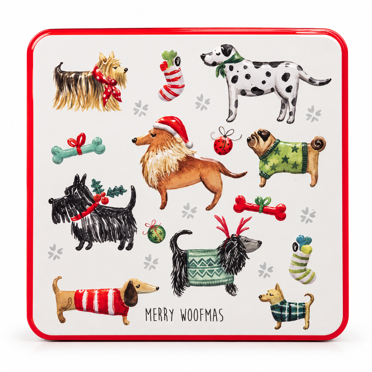 Grandma Wild's Embossed Merry Woofmas Biscuit Tin 160g