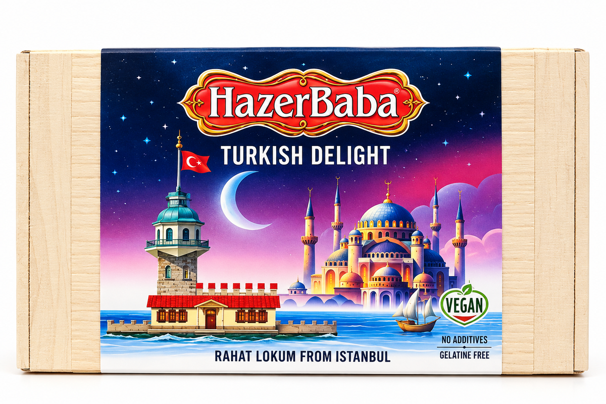 HazerBaba Authentic Rose & Lemon Turkish Delight 454g