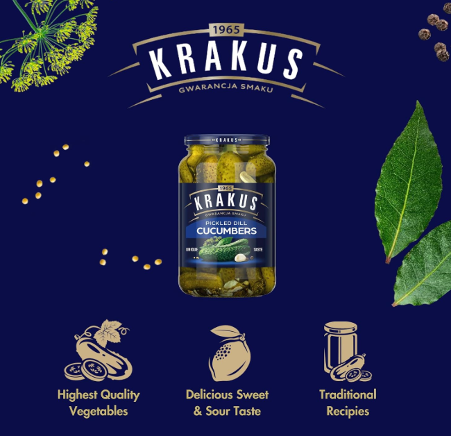 Krakus Pickled Dill Cucumbers - 920g