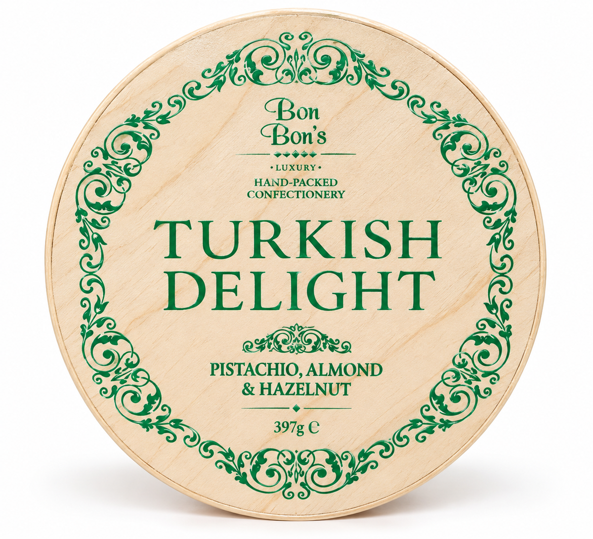 Bon Bon's Turkish Delight with Pistachio, Almond & Hazelnut 397g