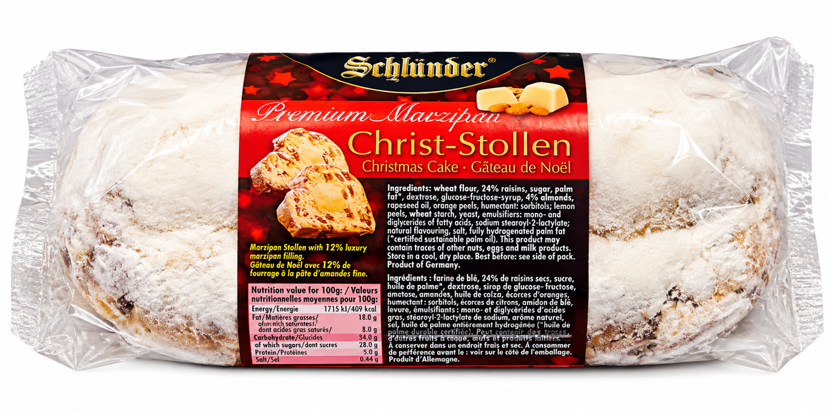 Schlünder Premium Marzipan Christ-Stollen 750g
